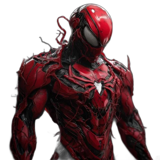 robot, mask, creature, concept art, comic book art, 3d render, cyberpunk, red transparent PNG cut-out