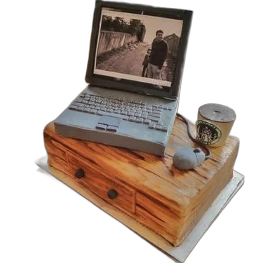 furniture, laptop-shaped, cake, photo transparent PNG cut-out