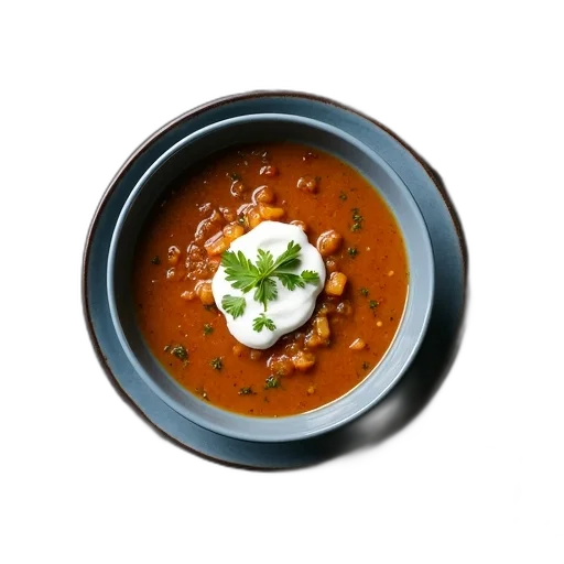 food, crown, photorealistic, 3d render, bowl, soup, dollop, yogurt transparent PNG cut-out