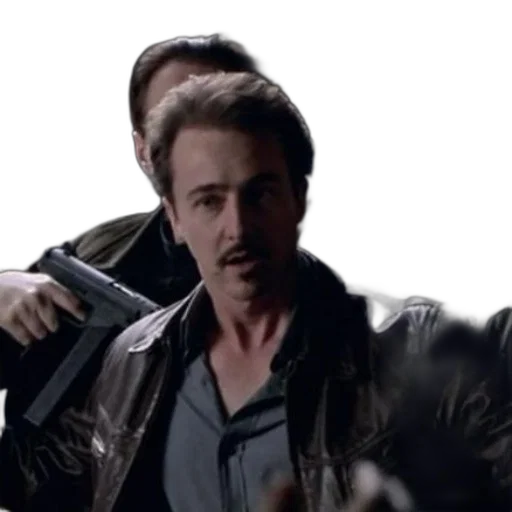 jacket, fire, man, leather, being, held, gunpoint, dimly transparent PNG cut-out