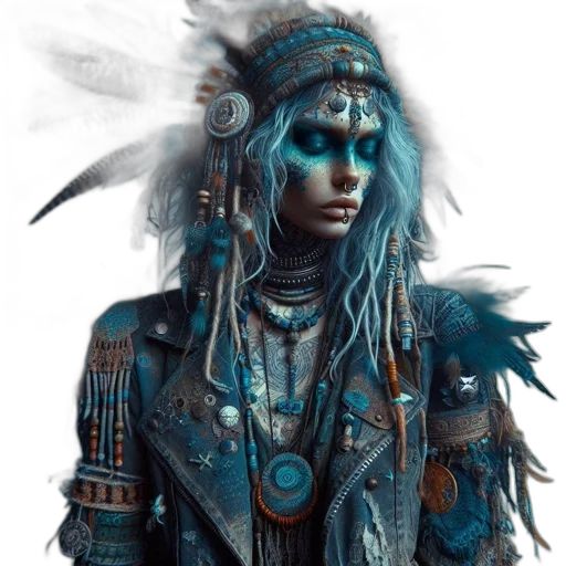 jewelry, face, staff, mask, fantasy art, concept art, photorealistic, cyberpunk transparent PNG cut-out
