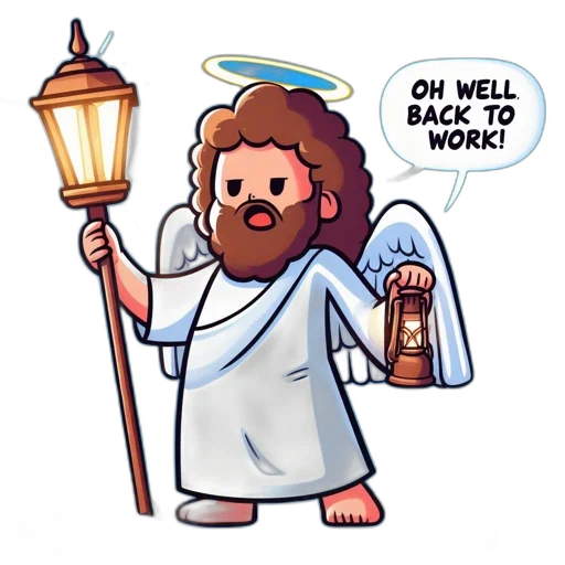 pixel art, concept art, cartoon, angelic, figure, wearing, white, robe transparent PNG cut-out