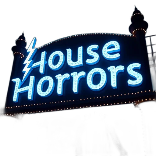 neon lights, second, image, close-up, house, horrors, sign, first transparent PNG cut-out