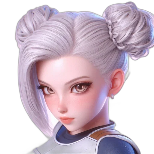 face, staff, hair, concept art, 3d render, fantasy art, photorealistic, monochrome transparent PNG cut-out