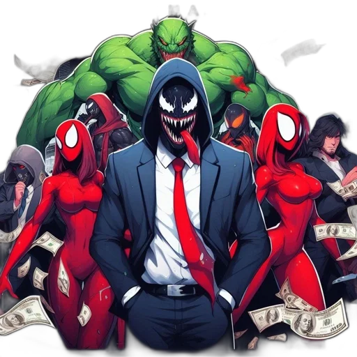 mask, comic book art, concept art, animated, scene, set, against, cityscape transparent PNG cut-out