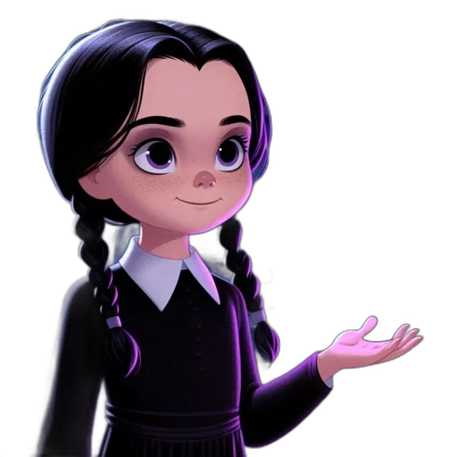 staff, cartoon, 3d render, concept art, fantasy art, dark, young, girl transparent PNG cut-out
