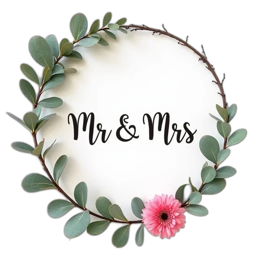 mrs, wedding, card, has transparent PNG cut-out