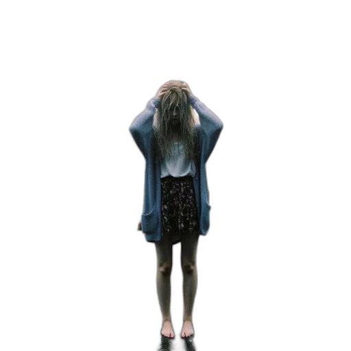 jacket, dress, hair, creature, concept art, 3d render, photorealistic, pixel art transparent PNG cut-out