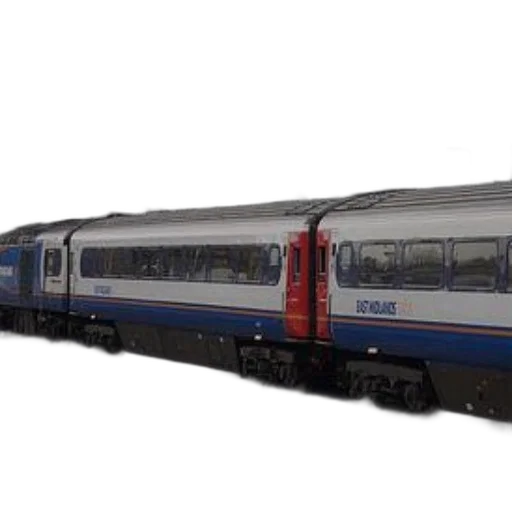3d render, blue, white, train, word, east, written transparent PNG cut-out