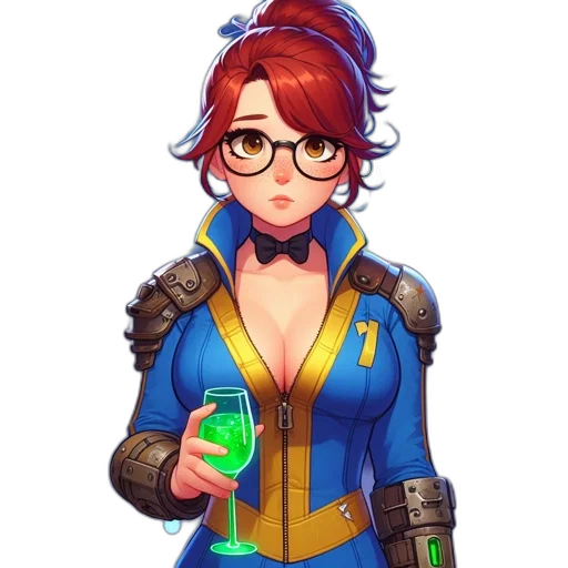 jacket, staff, dress, weapon, concept art, pixel art, fantasy art, cyberpunk transparent PNG cut-out