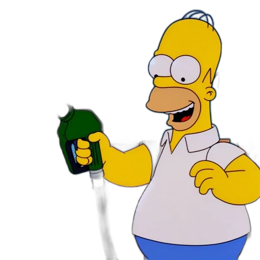 weapon, food, bottle, staff, concept art, 3d render, homer, simpson transparent PNG cut-out