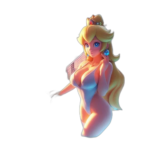 dress, crown, weapon, 3d render, concept art, pixel art, fantasy art, underwater transparent PNG cut-out