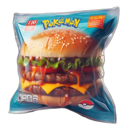 food, large, realistic, hamburger, sesame, seeds, toppings, displayed transparent PNG cut-out