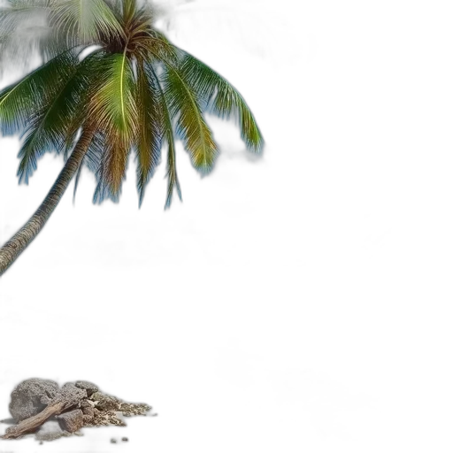 animal, umbrella, tree, creature, photorealistic, 3d render, beach, rain transparent PNG cut-out