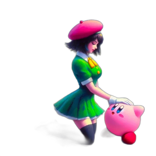 dress, hat, weapon, staff, concept art, 3d render, pixel art, fantasy art transparent PNG cut-out