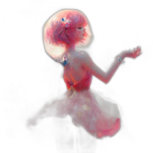 dress, creature, robot, flower, concept art, fantasy art, watercolor, pixel art transparent PNG cut-out