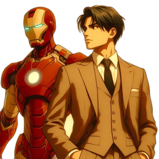 robot, comic book art, concept art, anime, pixel art, red, formal, serious transparent PNG cut-out