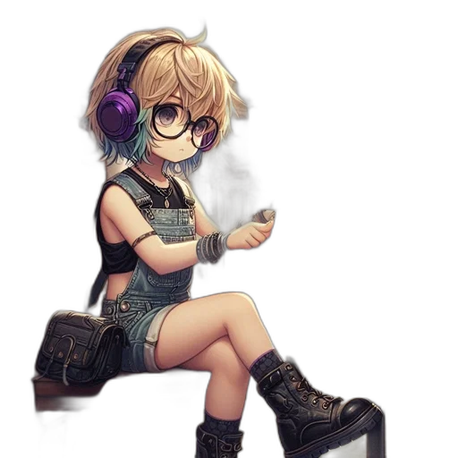 weapon, robot, staff, dress, pixel art, cyberpunk, concept art, anime transparent PNG cut-out