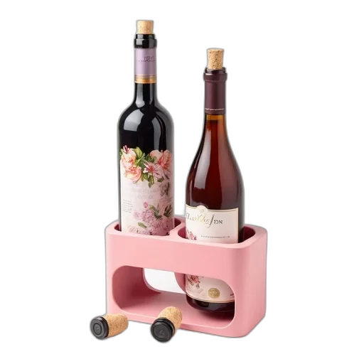 furniture, bottle, wine, cork, stopper, standing, upright, pink transparent PNG cut-out