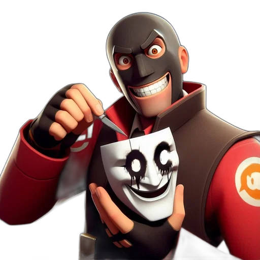 mask, weapon, face, staff, concept art, 3d render, cartoon, comic book art transparent PNG cut-out