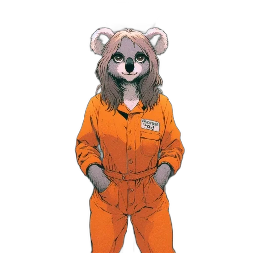 jacket, staff, animal, creature, concept art, cartoon, watercolor, comic book art transparent PNG cut-out