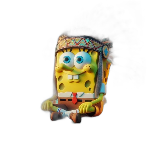 robot, face, hat, creature, 3d render, concept art, photorealistic, pixel art transparent PNG cut-out