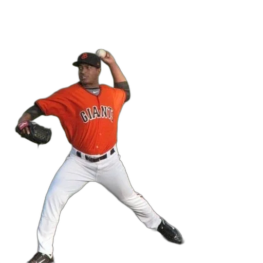 3d render, giants, baseball, player, about, throw, ball transparent PNG cut-out
