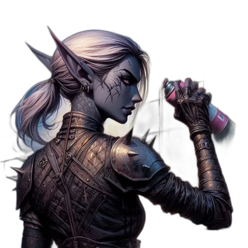 staff, dragon, fantasy art, concept art, pixel art, comic book art, dark, monochrome transparent PNG cut-out