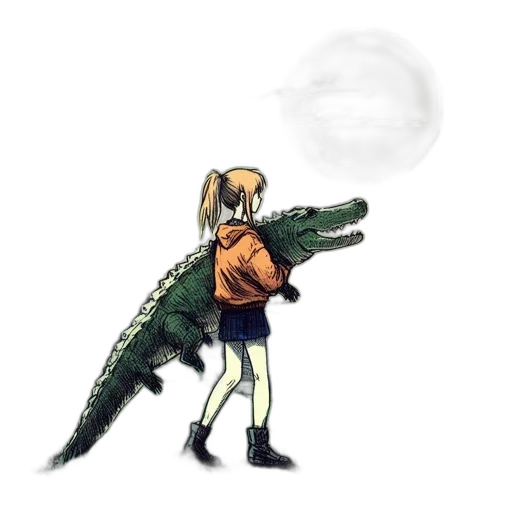 creature, dragon, jacket, weapon, concept art, pixel art, watercolor, fantasy art transparent PNG cut-out