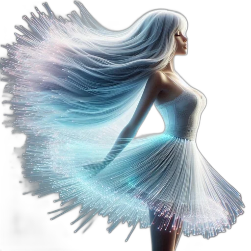 dress, hair, fantasy art, concept art, 3d render, photorealistic, blue, pastel transparent PNG cut-out