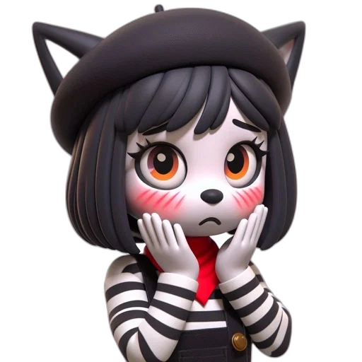 staff, mask, creature, 3d render, anime, concept art, cartoon, monochrome transparent PNG cut-out