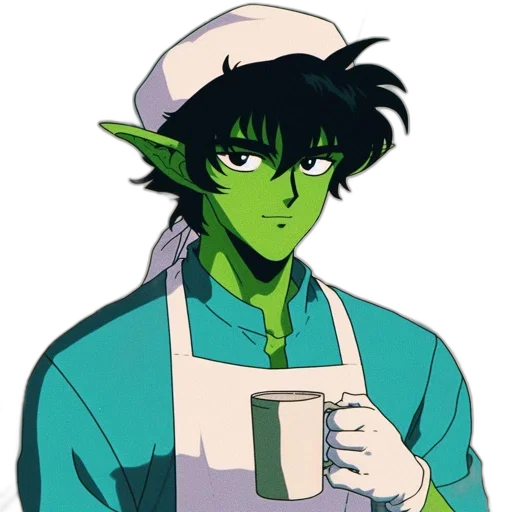 staff, dragon, anime, pixel art, vaporwave, concept art, green, green-skinned transparent PNG cut-out