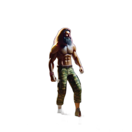 creature, animal, weapon, hair, 3d render, concept art, pixel art, fantasy art transparent PNG cut-out
