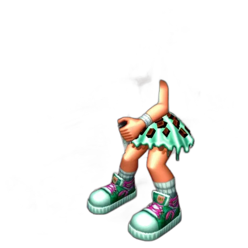 shoes, animal, staff, creature, 3d render, vaporwave, concept art, pixel art transparent PNG cut-out