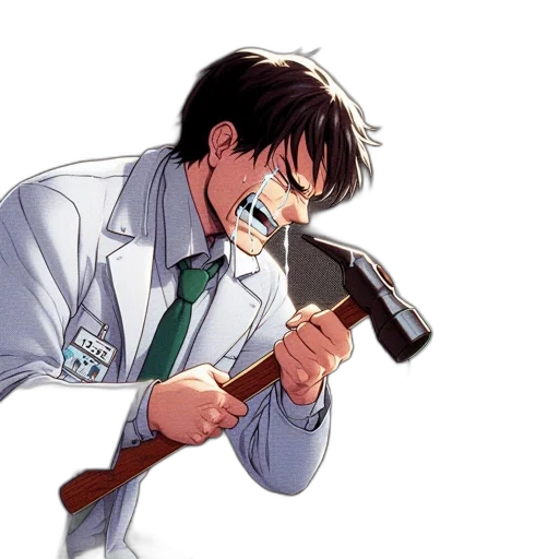 weapon, staff, anime, concept art, comic book art, cartoon, agitated, young transparent PNG cut-out