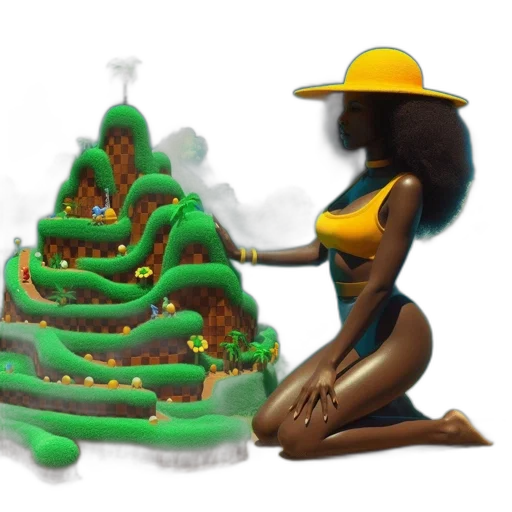 hat, tree, concept art, 3d render, pixel art, fantasy art, forest, fog transparent PNG cut-out