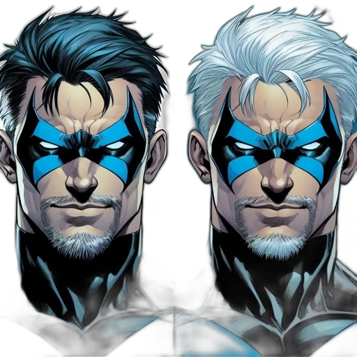comic book art, concept art, cartoon, fantasy art, blue, two, portrait, images transparent PNG cut-out