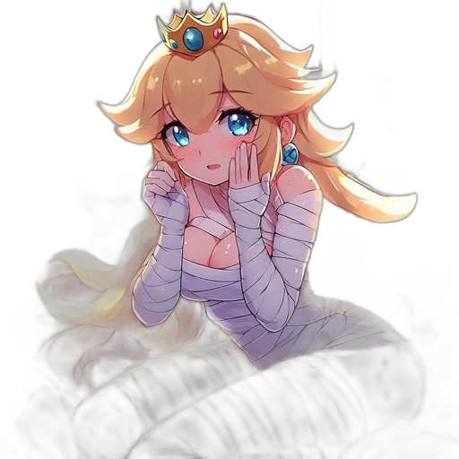 crown, dress, creature, watercolor, anime, pixel art, concept art, golden transparent PNG cut-out