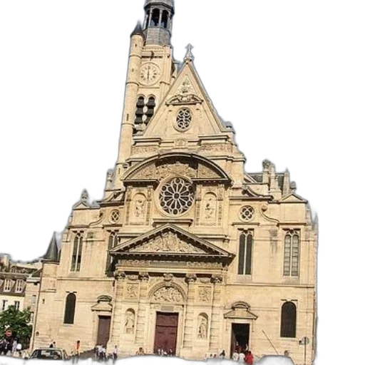 building, photorealistic, city street, grand, ornate, cathedral, clock, tower transparent PNG cut-out