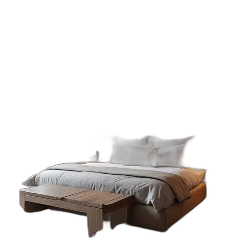 furniture, 3d render, photorealistic, earth tones, modern, bedroom, design, mob transparent PNG cut-out