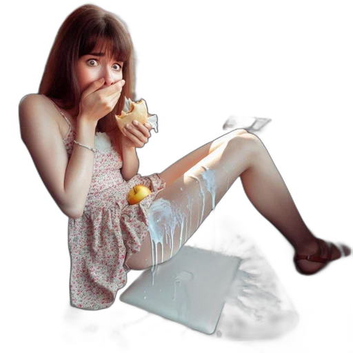 food, jewelry, dress, shoes, photorealistic, concept art, 3d render, young transparent PNG cut-out