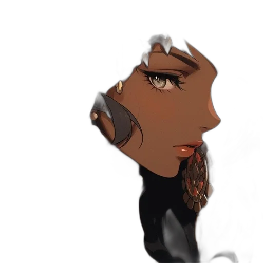 face, mask, staff, jewelry, cartoon, concept art, anime, 3d render transparent PNG cut-out