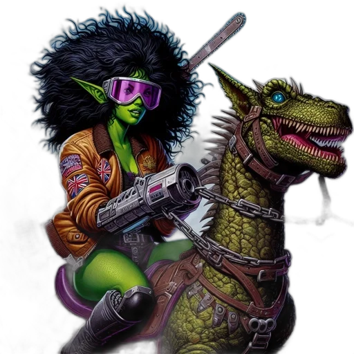 dragon, fantasy art, concept art, comic book art, cyberpunk, outer space, neon, anthropomorphic transparent PNG cut-out