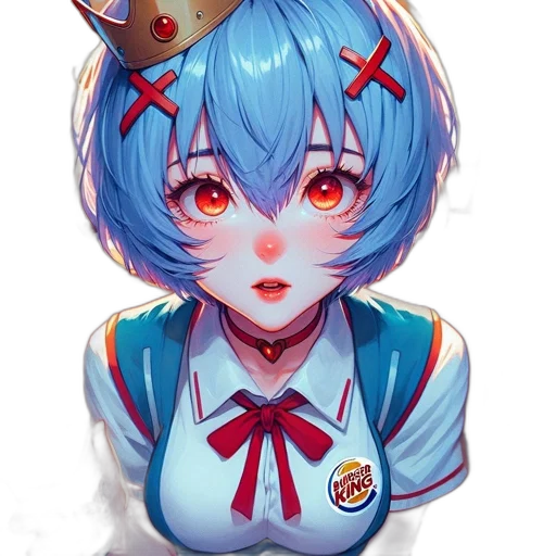 crown, staff, robot, face, anime, fantasy art, concept art, pixel art transparent PNG cut-out