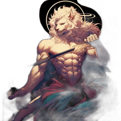 dragon, sword, staff, fantasy art, concept art, comic book art, anime, anthropomorphic transparent PNG cut-out