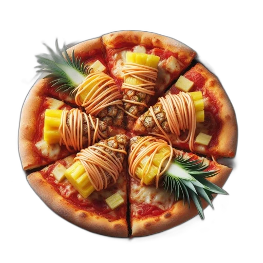 food, crown, 3d render, photorealistic, pizza, features, golden-brown, crust transparent PNG cut-out