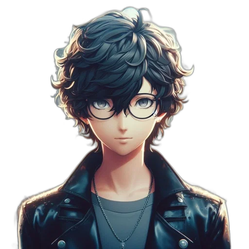 jacket, face, hair, mask, anime, cartoon, pixel art, concept art transparent PNG cut-out