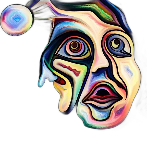 mask, face, umbrella, bottle, watercolor, concept art, cartoon, fantasy art transparent PNG cut-out