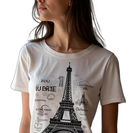 dress, photorealistic, 3d render, paris, women, shirt transparent PNG cut-out