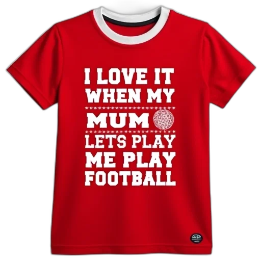 red, t-shirt, graphic, design, reads, love, when, mum transparent PNG cut-out